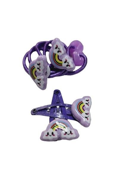 Gökkuşağı Kız Bebek Toka 4lü