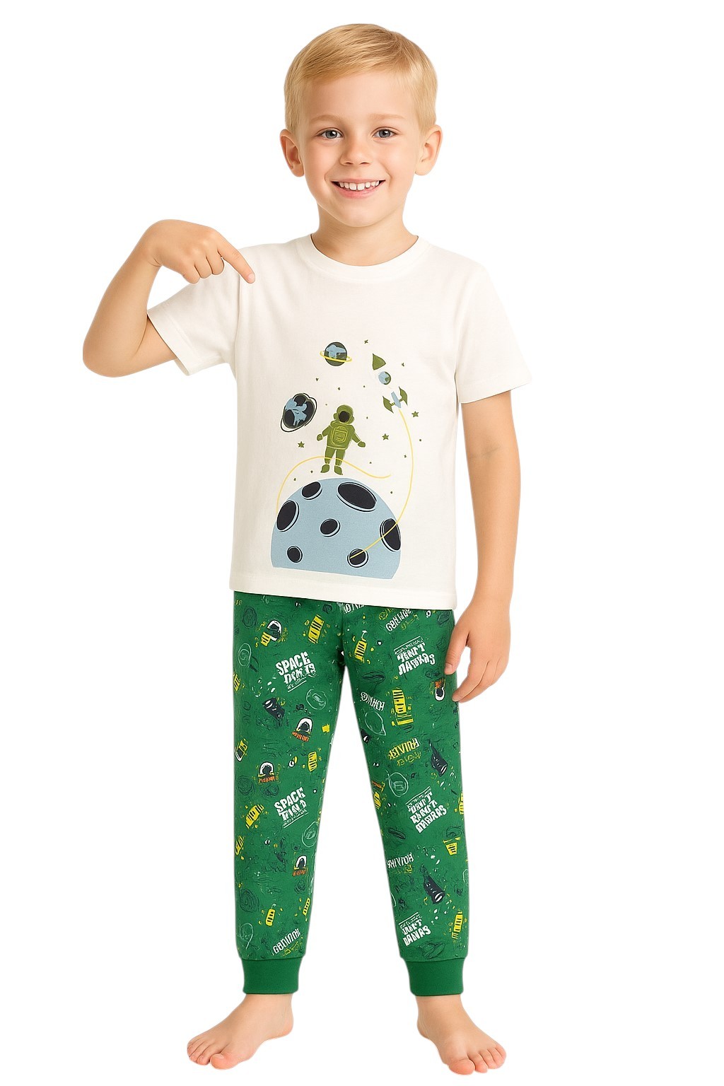 Space Kısa Kollu Erkek Çocuk Pijama Takım