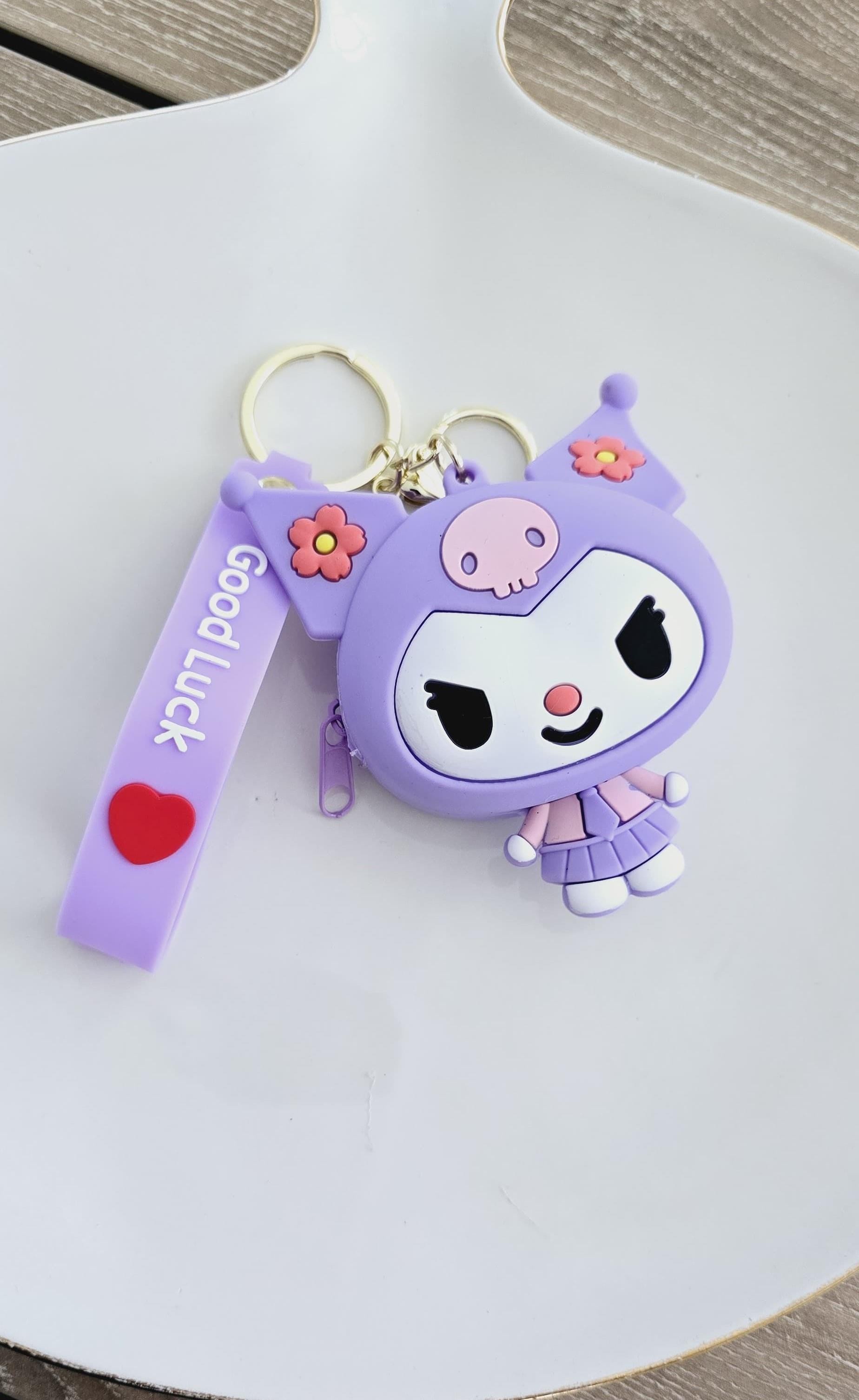 Kuromi Silikon Anahtarlık Cüzdan Mor