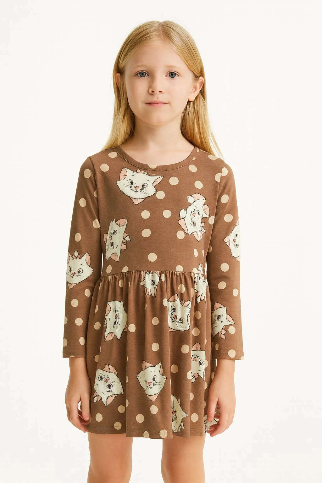 Kedili Kız Çocuk Elbise