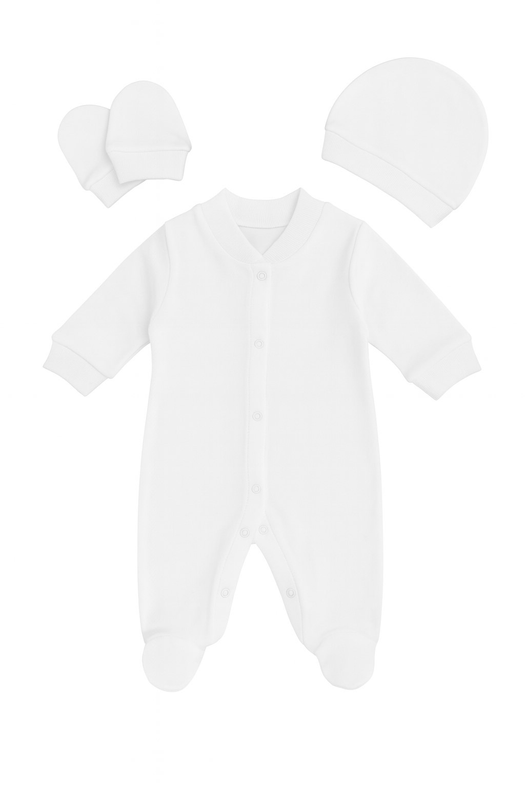 Düz Baskısız Bebek Tulum Unisex - 3lü