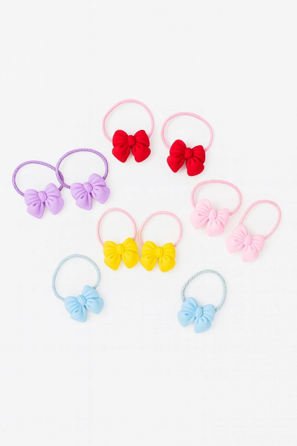 Fiyonklu Kız Çocuk Lastikli Toka 5 Çift