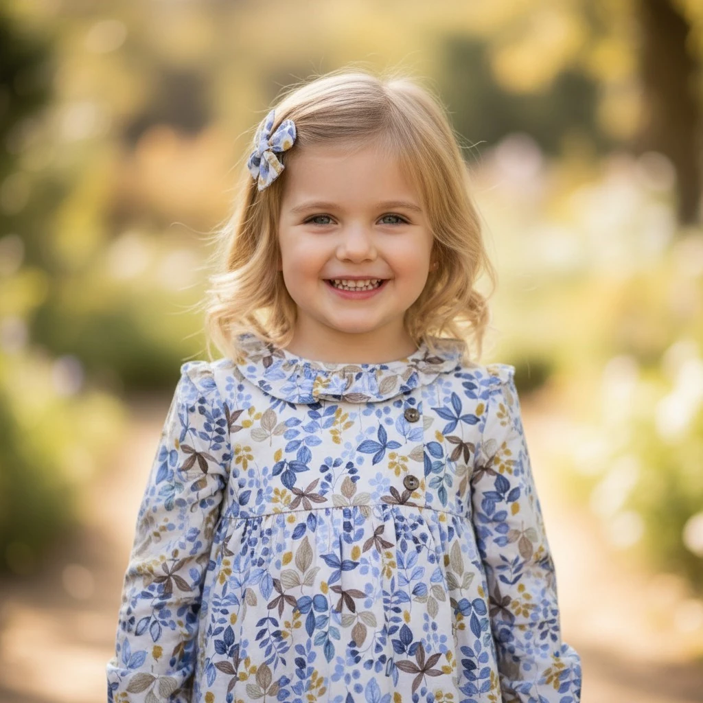 Çiçekli Kız Çocuk Elbise