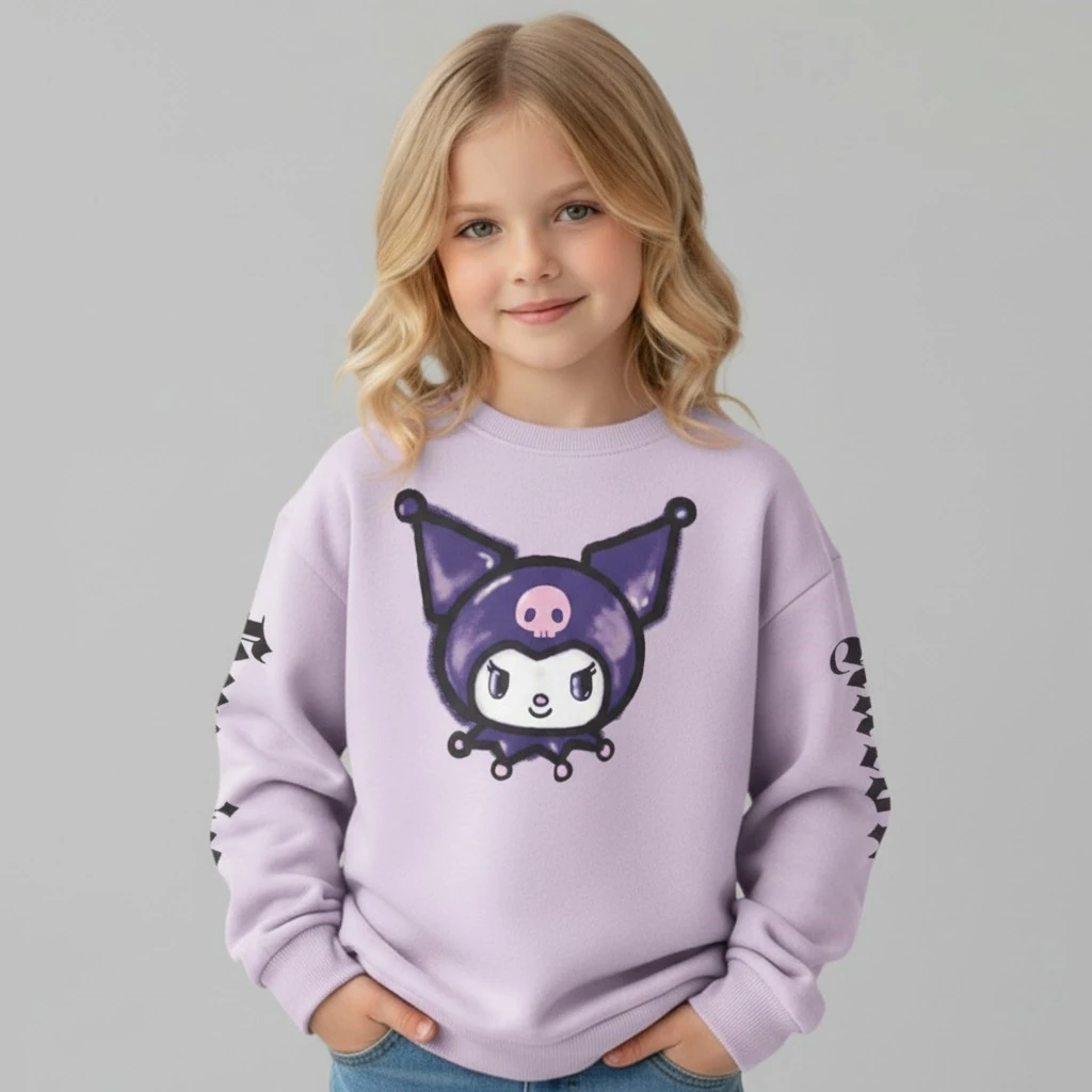 Kuromi Kız Çocuk Sweatshirt - LİLA