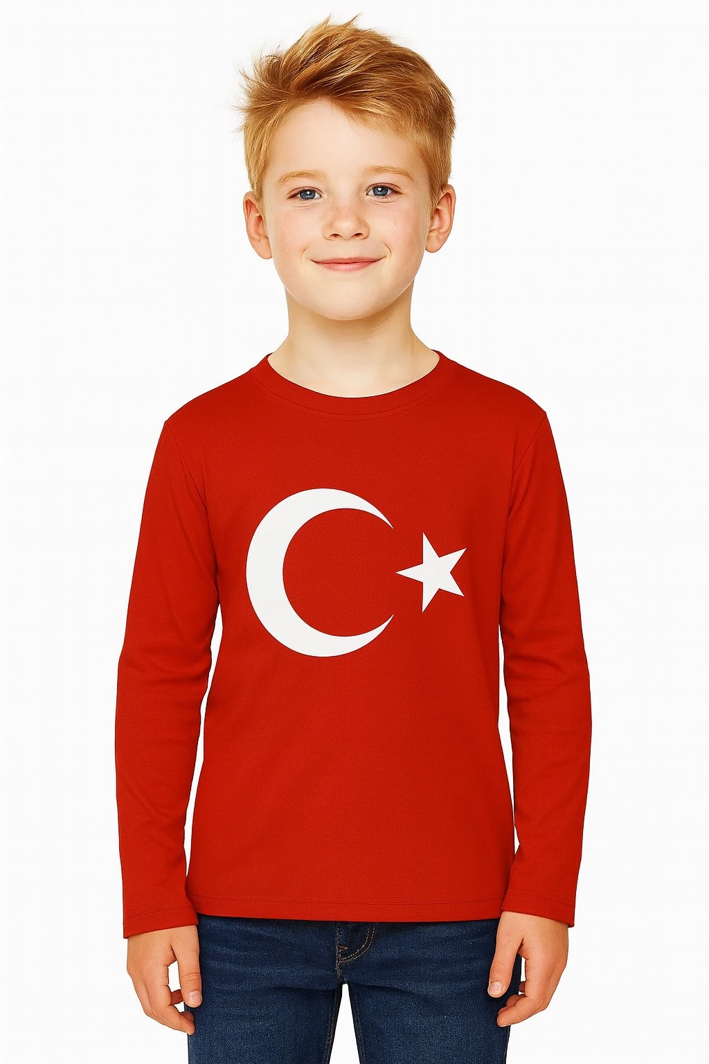 Ayyıldız Baskılı Uzun Kol Tişört