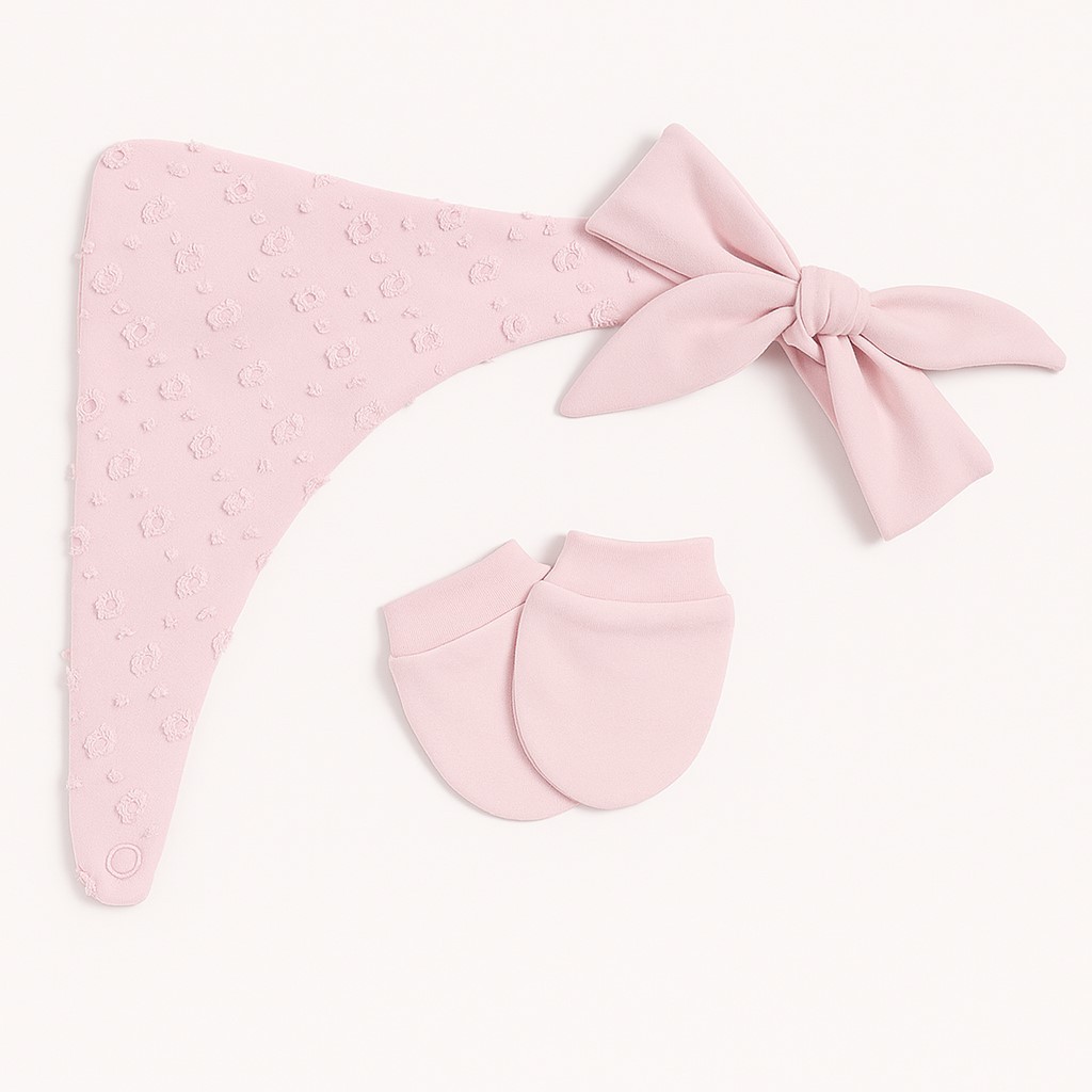 Yakası Dantelli Kız Bebek Zıbın Set 5 Parça