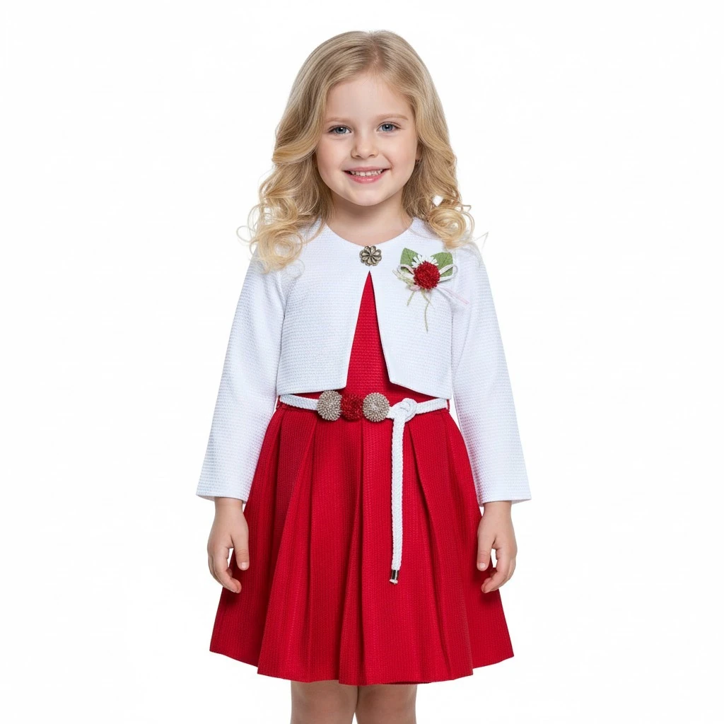 Bolero Hırkalı Kız Çocuk Elbise