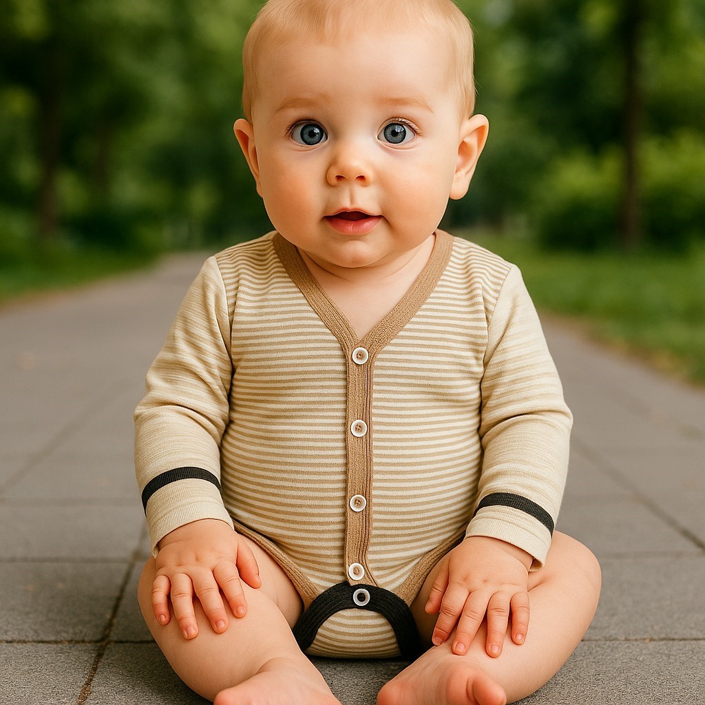 Önden Çıtçıtlı Erkek Bebek Çıtçıtlı Body Zıbın