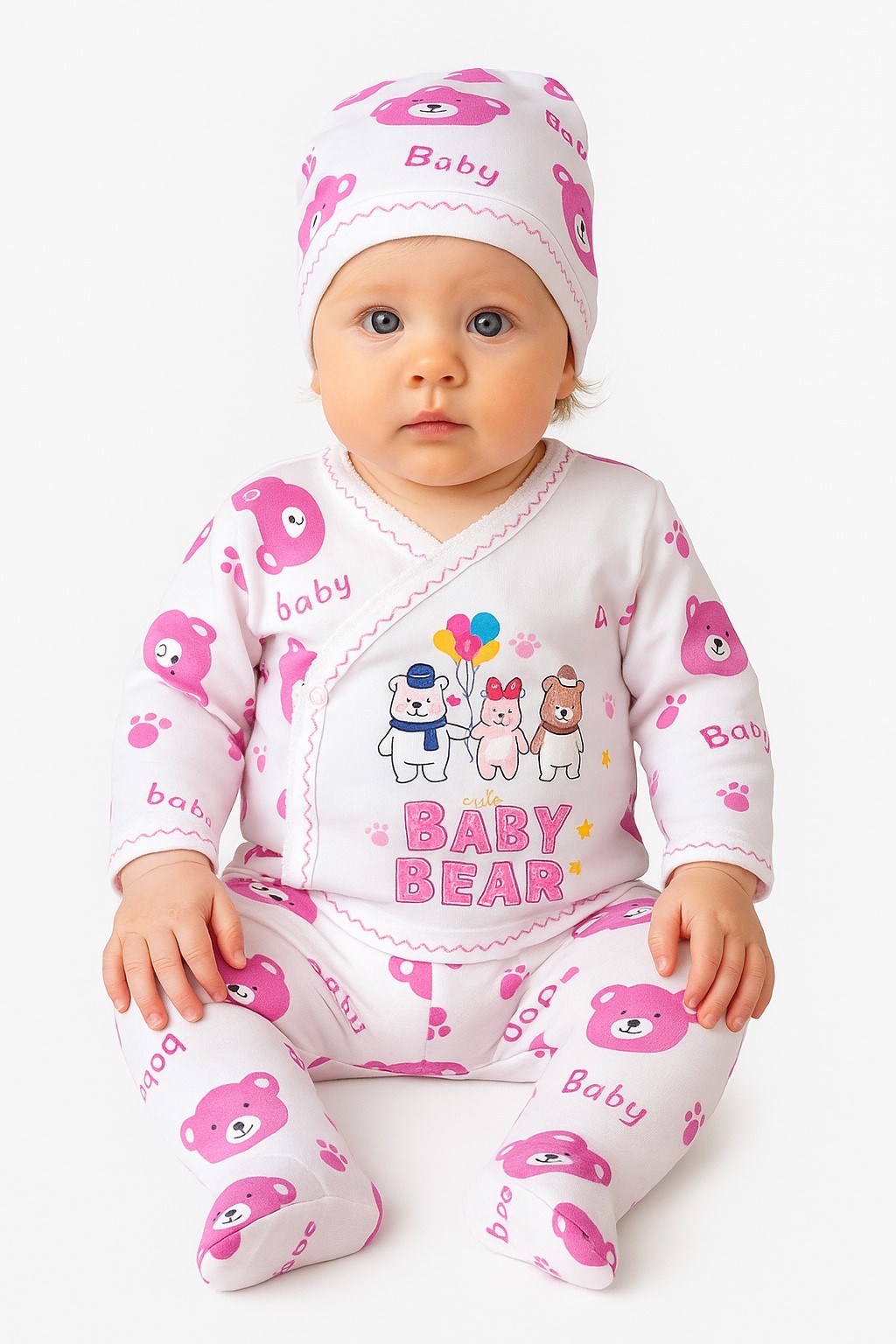 Baby Bear Yenidoğan Kız Bebek Takım - 3lü
