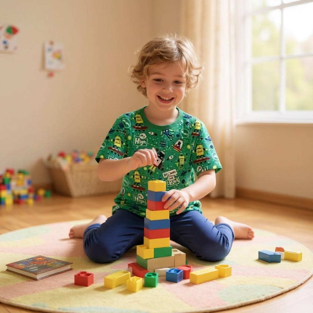 Desenli Kısa Kollu Erkek Çocuk Pijama Takım