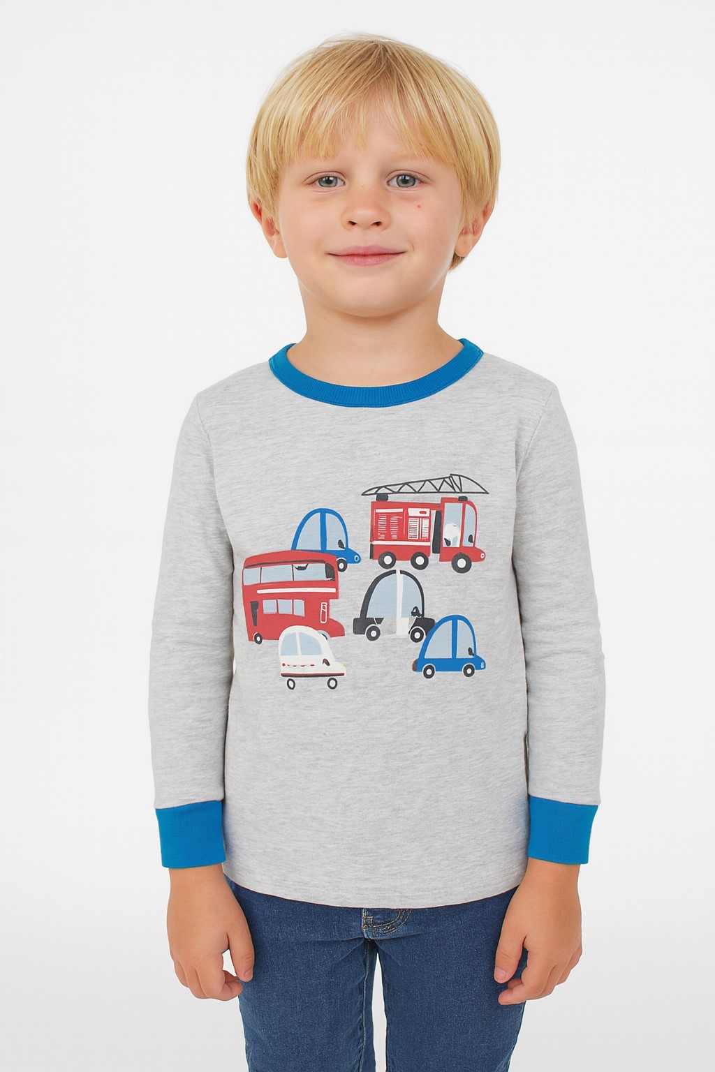 Araba Desenli Mevsimlik Pijama Üst