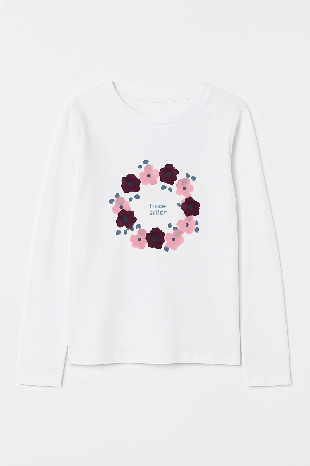 Pullu Çiçekli Kız Çocuk Uzun Kollu Tişört (2. Kalite)