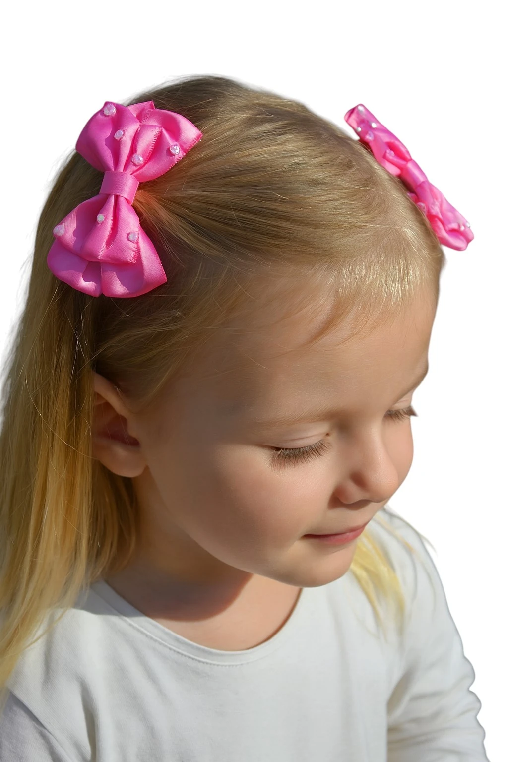 Taşlı Fiyonklu Kız Çocuk Okul Tokası 2li