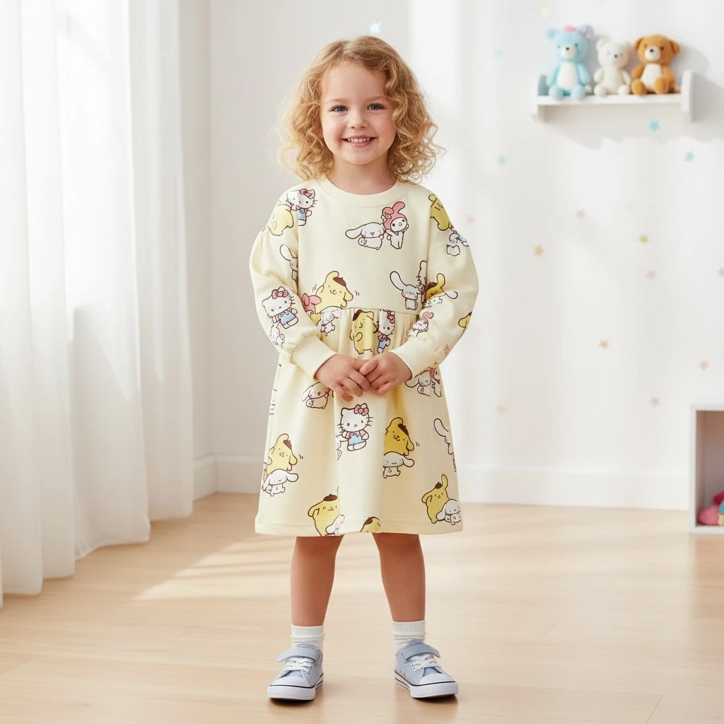 Kuromi Kız Çocuk Elbise