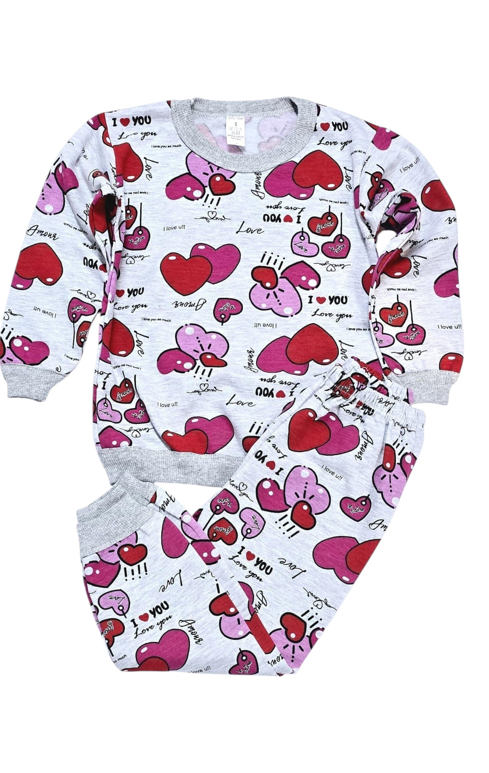 Kalpli Kız Çocuk Pijama Takım