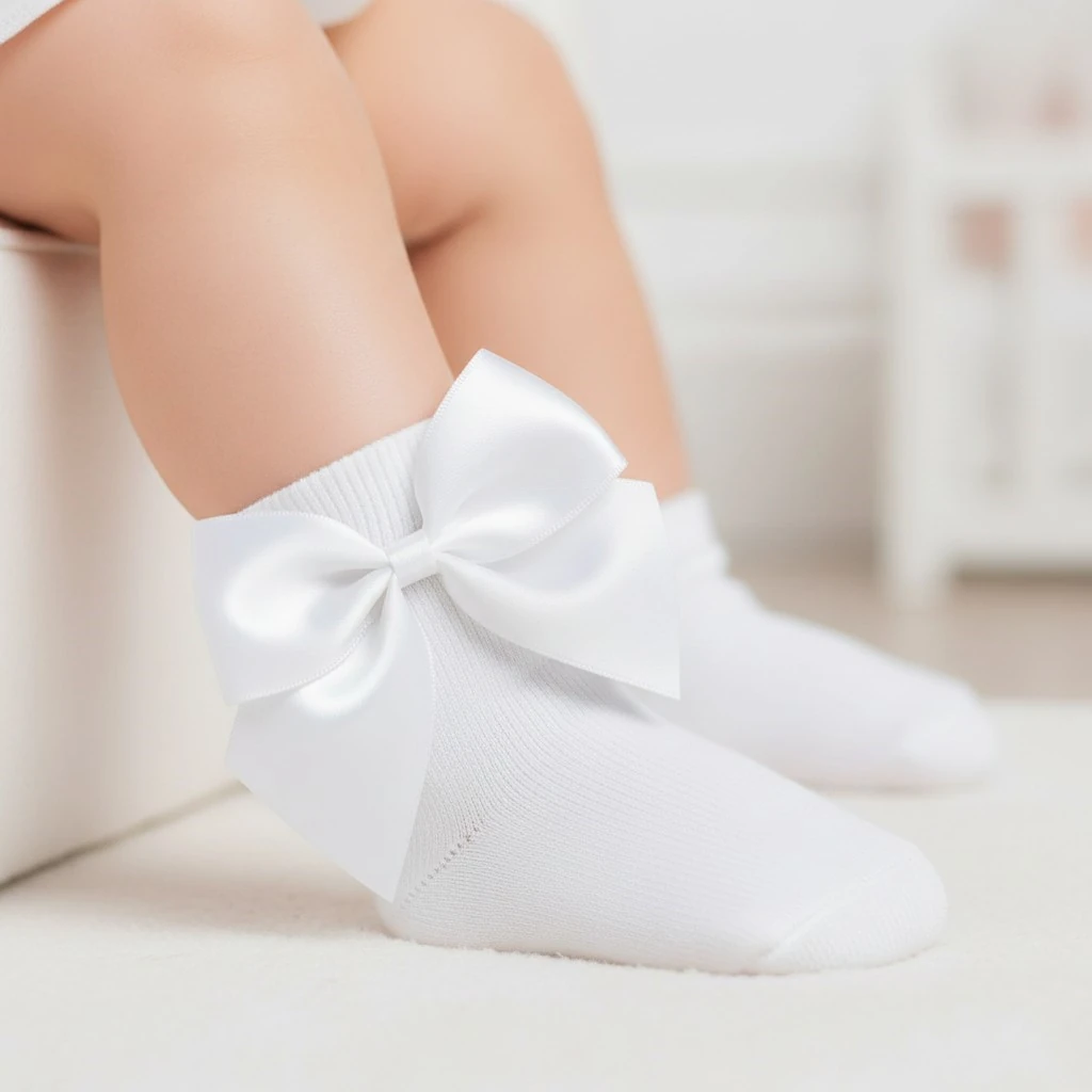 Kurdeleli Kız Çocuk Çorap