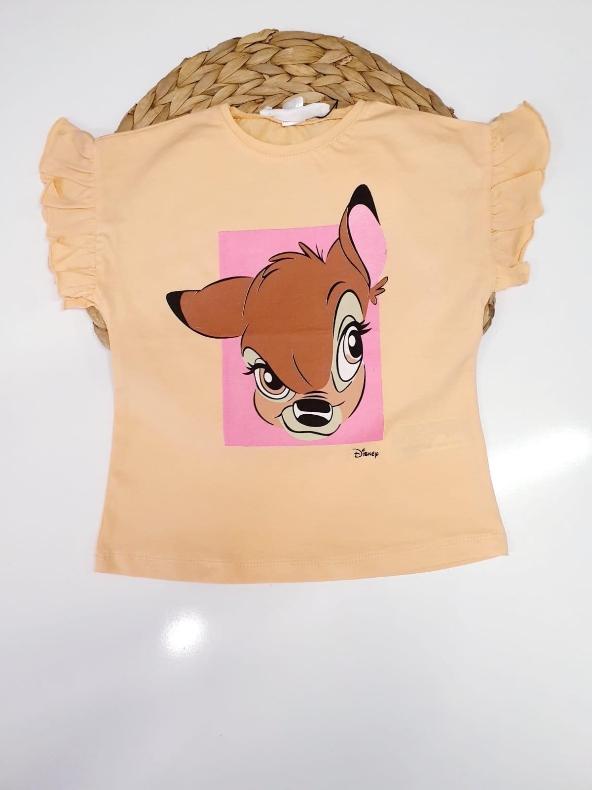 Bambi Baskılı Kız Çocuk Tişört