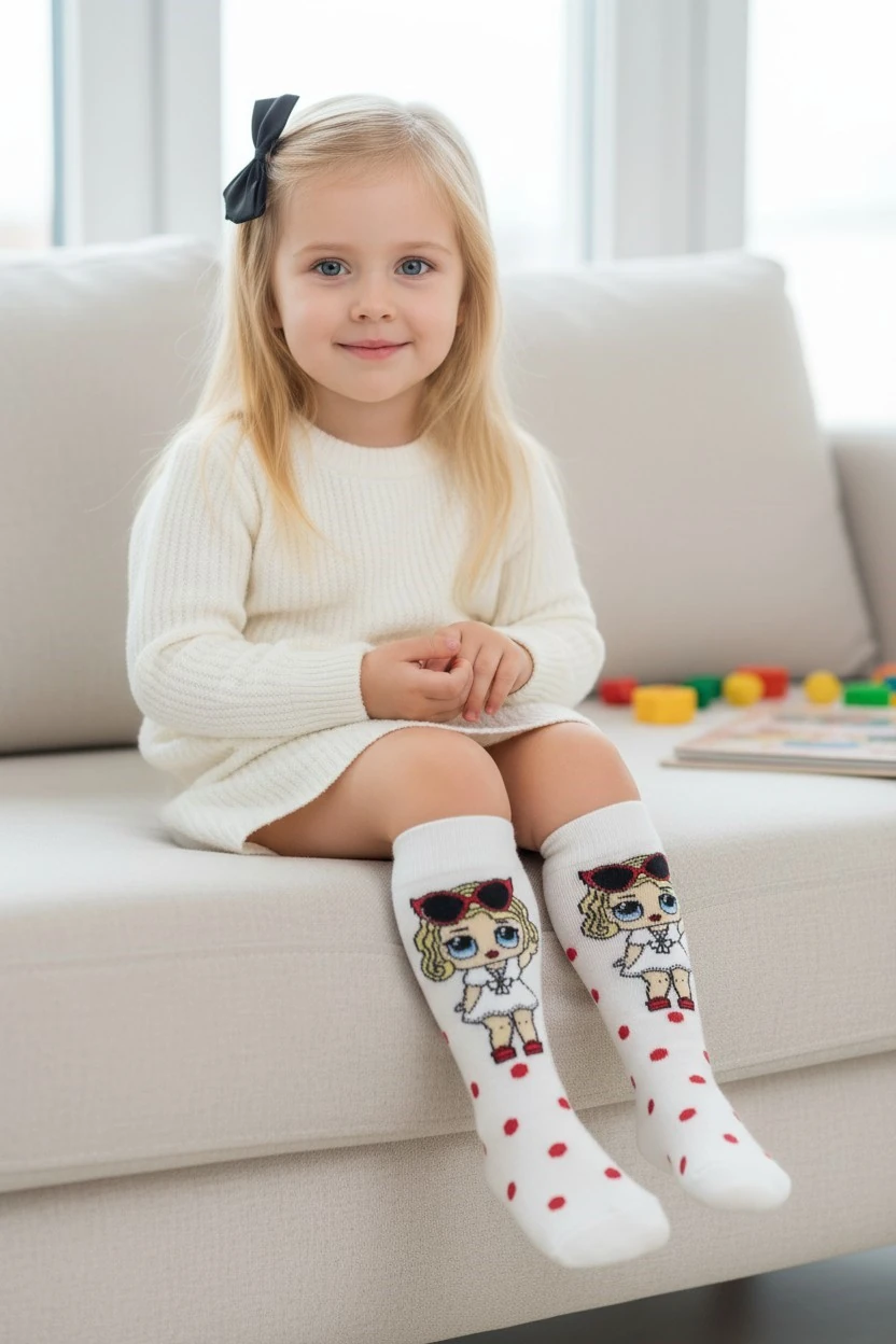 Lol Bebek Kız Çocuk Dizaltı Çorap