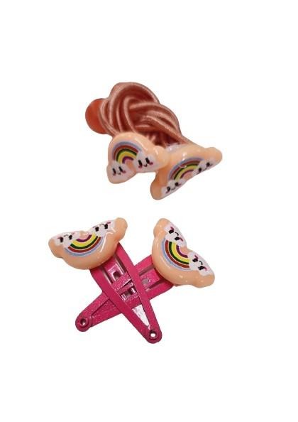 Gökkuşağı Kız Bebek Toka 4lü