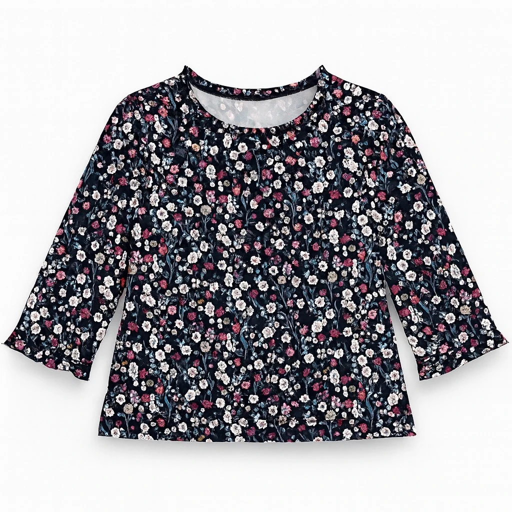 Çiçekli Kız Bebek Bluz