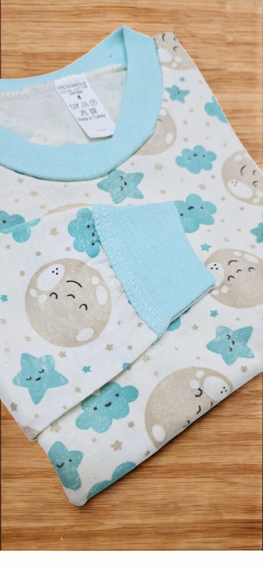 Bulut Desenli Erkek Bebek Pijama Takımı