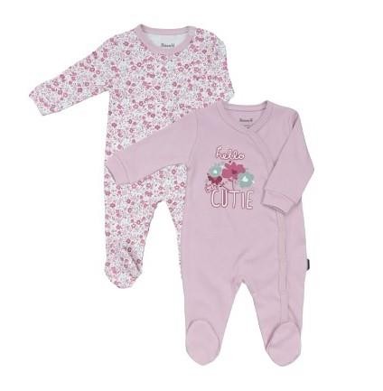 Çiçekli Kız Bebek Tulum Set - 2li