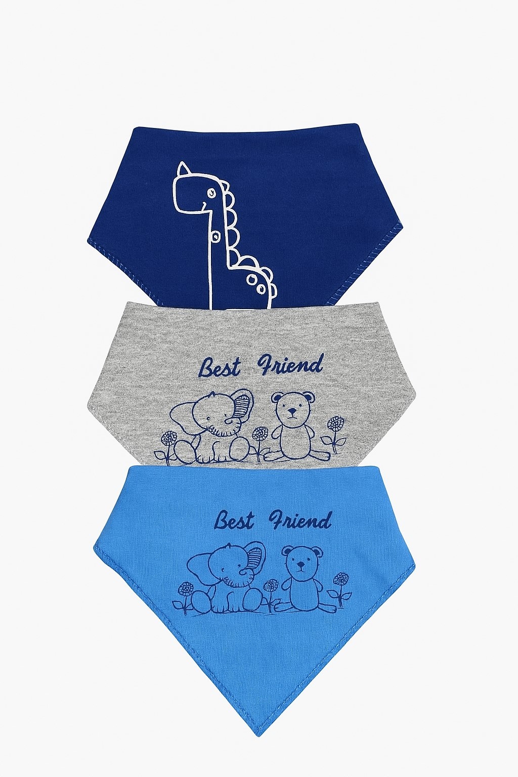 Erkek Bebek Fular Önlük - 3lü Set