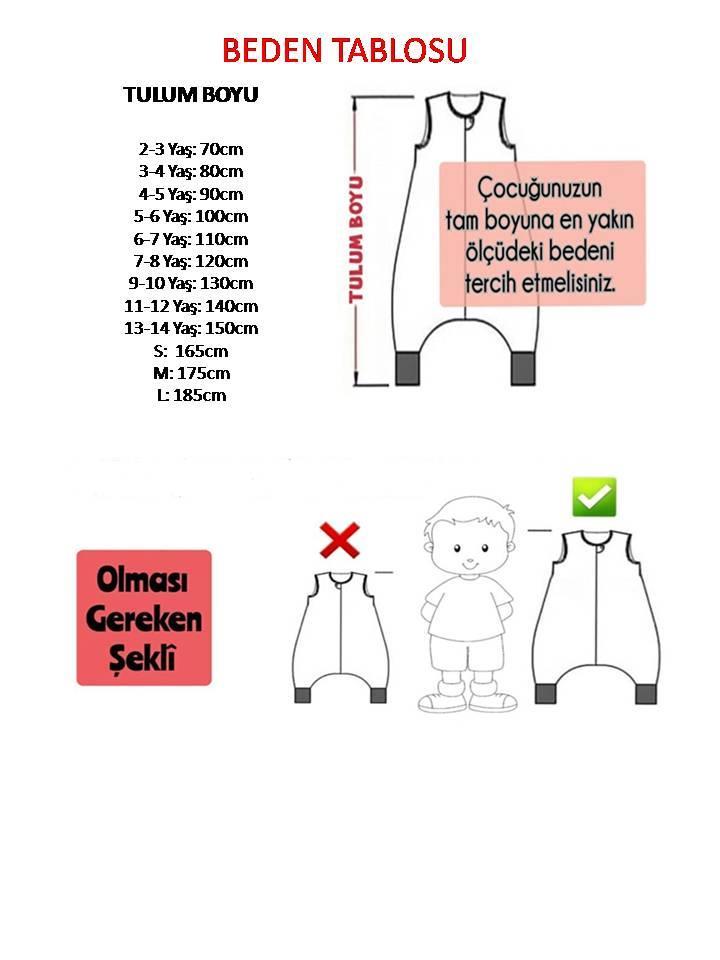 Kolsuz Unisex Çocuk Uyku Tulumu 2.5 Tog