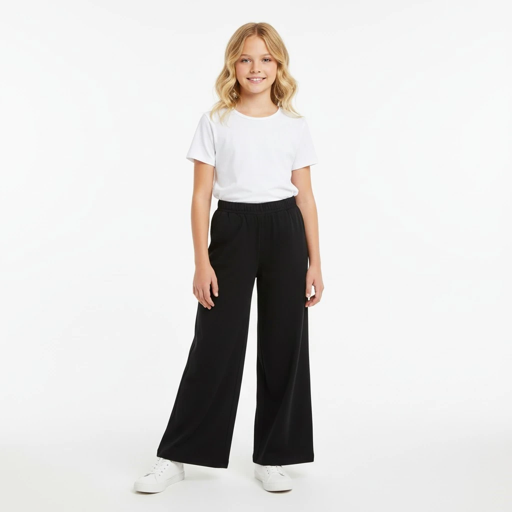 Geniş Paça Kız Çocuk Pantolon