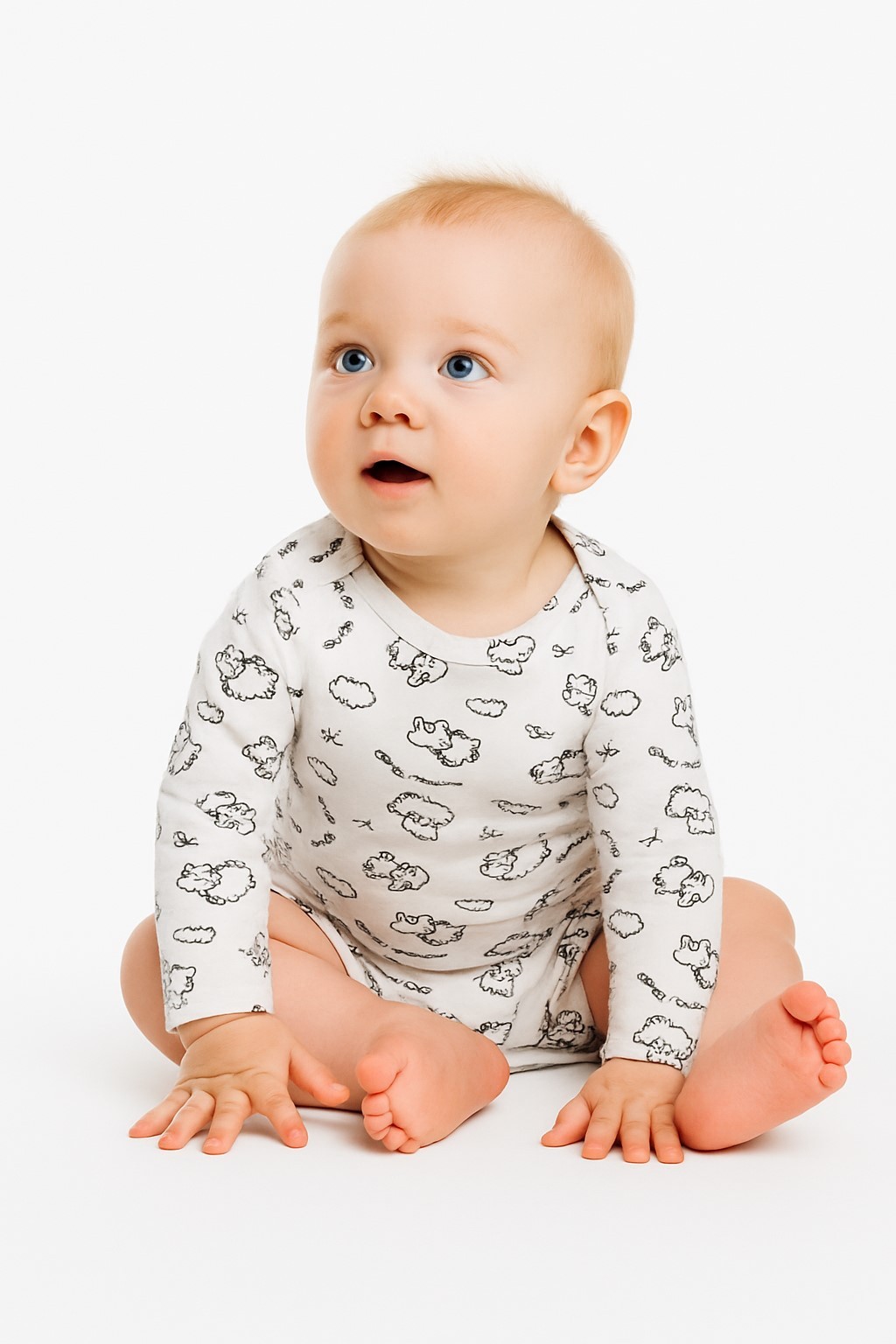 Dreams Kuzulu Uzun Kollu Bebek Çıtçıtlı Body (BabyToo)