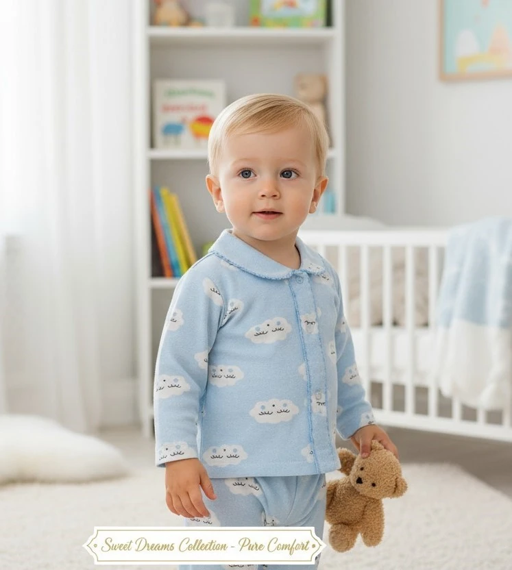 Bulutlu Erkek Bebek Pijama Takım