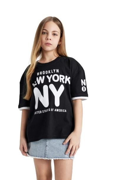 New York Oversize Kız Tişört