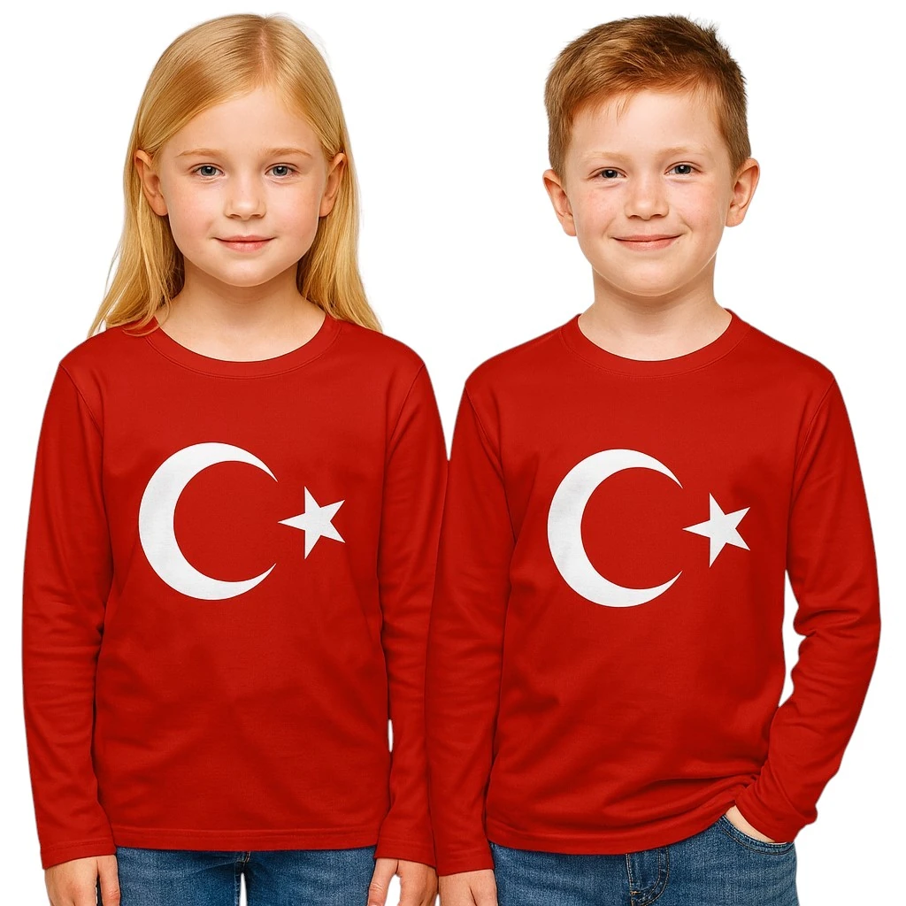 Ayyıldız Baskılı Uzun Kol Tişört