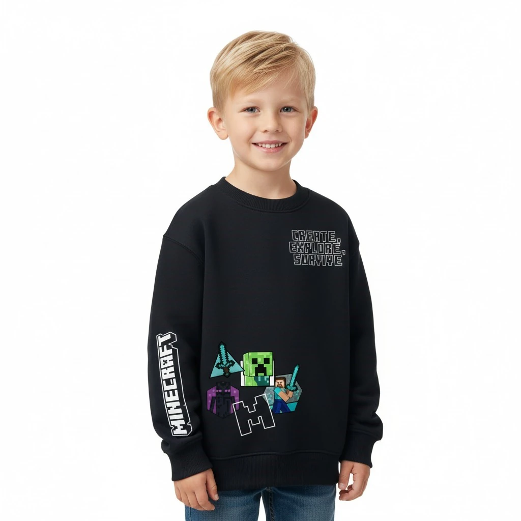Minecraft Erkek Çocuk Sweatshirt
