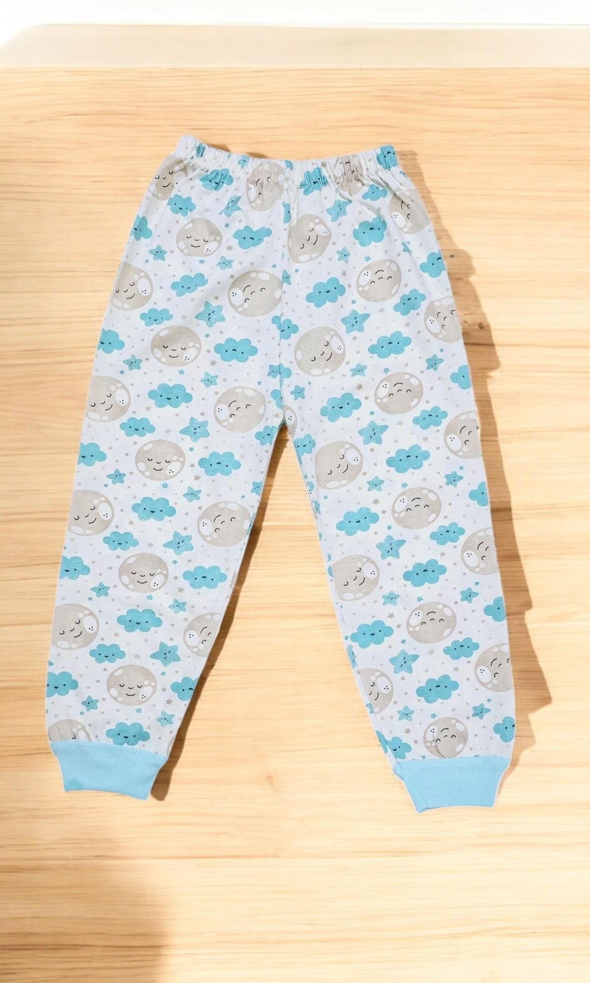 Bulut Desenli Erkek Bebek Pijama Takımı