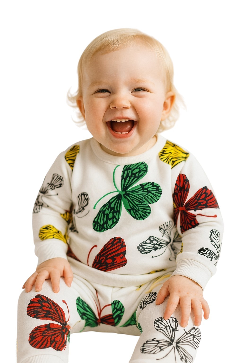 Kelebek Desenli Kız Bebek Pijama Takım