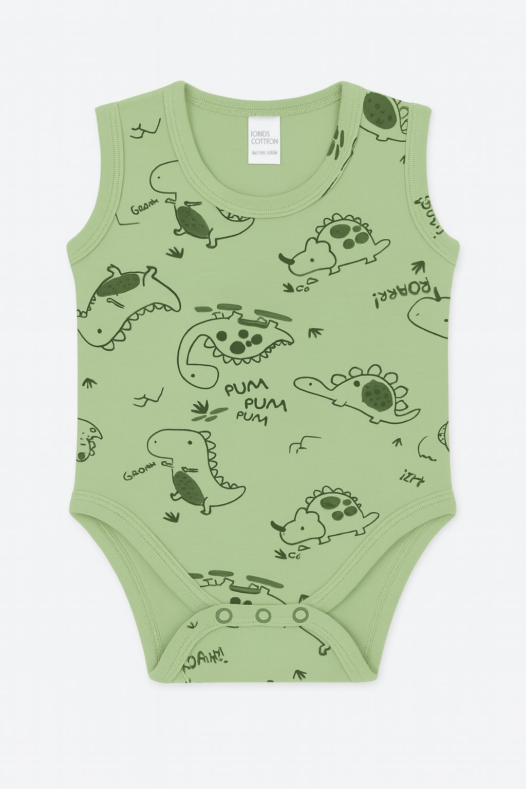 Dino Geniş Askılı Bebek Çıtçıtlı Body