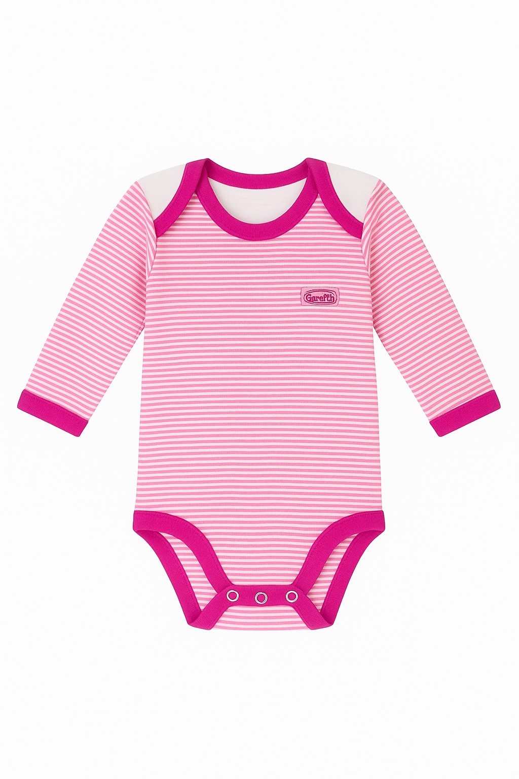 Çizgili Uzun Kol Kız Bebek Çıtçıtlı Body Zıbın