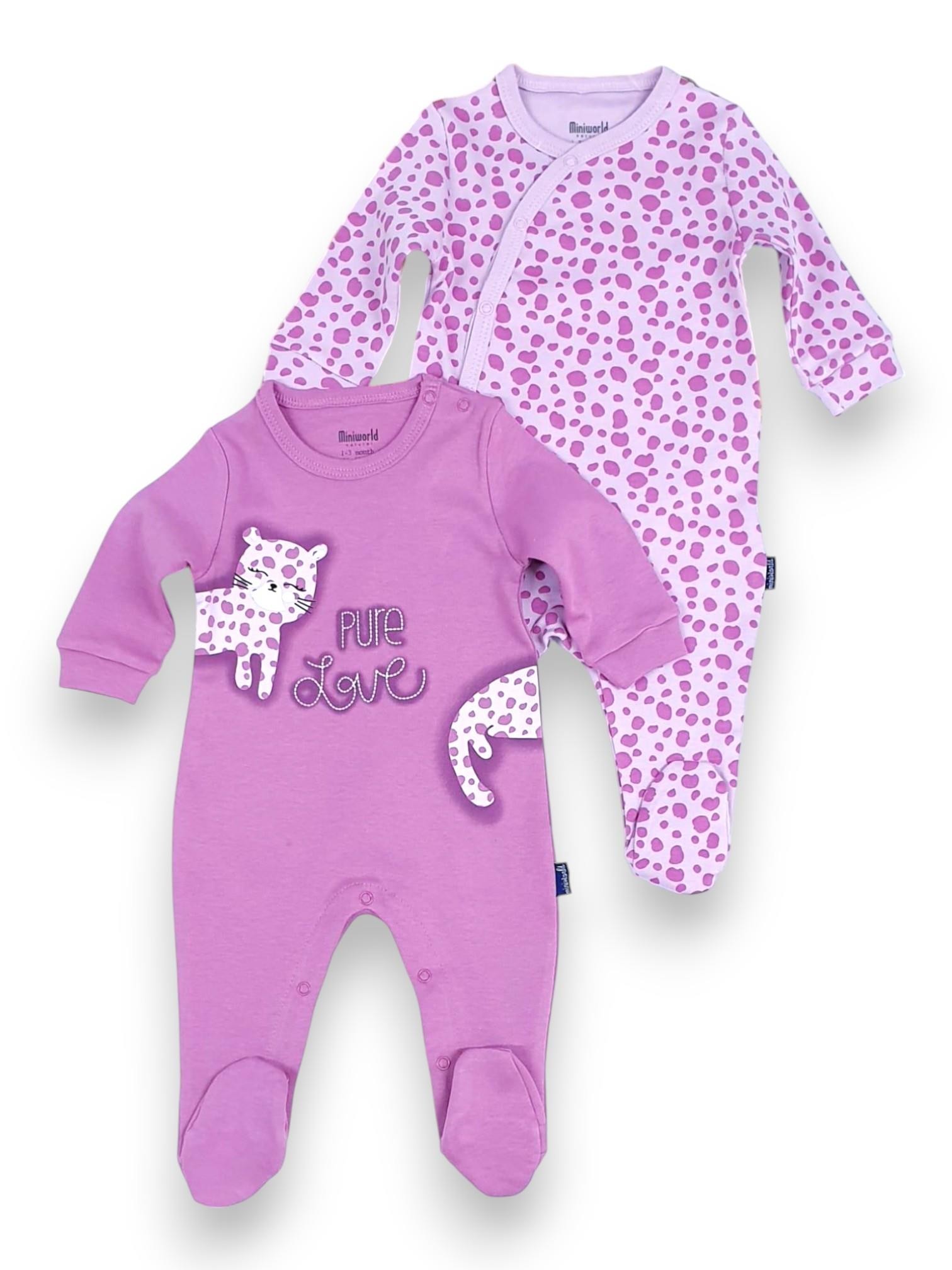 Kedili Kız Bebek Tulum Set - 2li