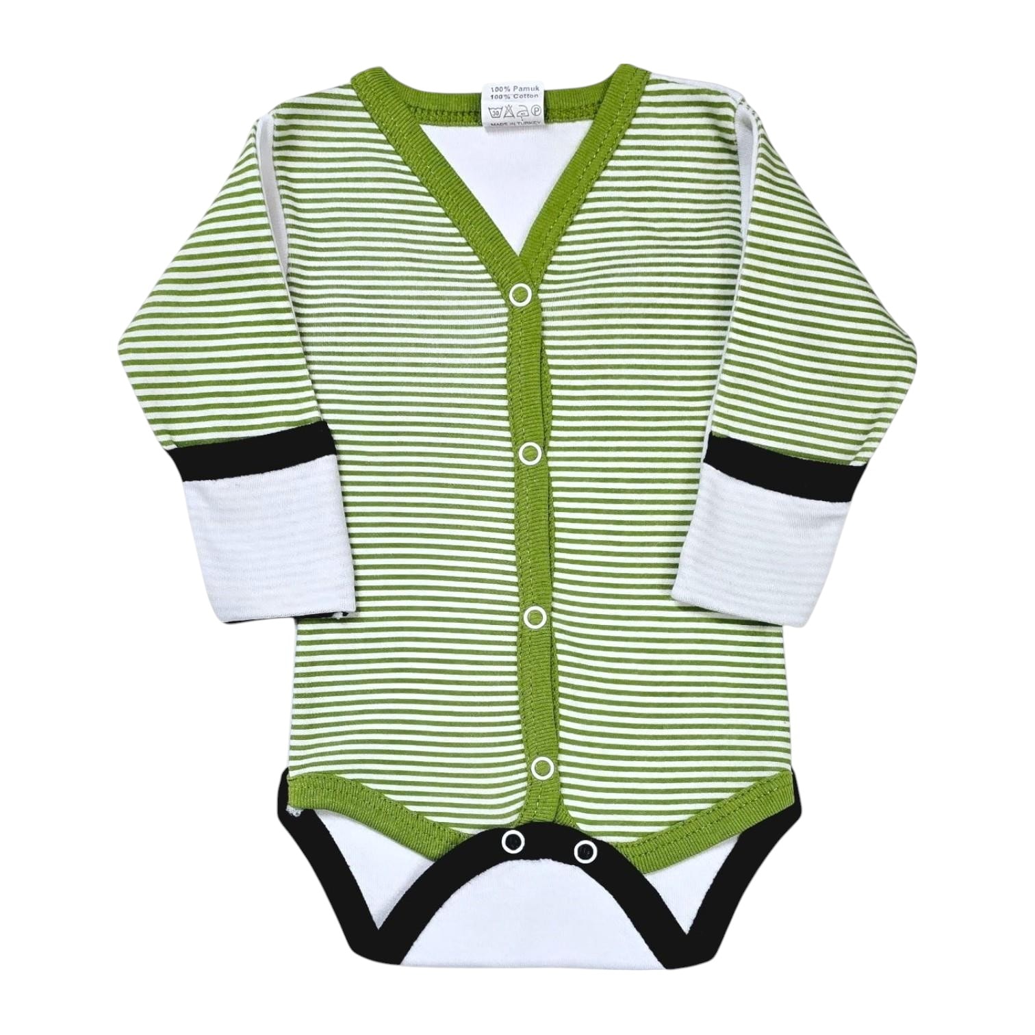Önden Çıtçıtlı Erkek Bebek Çıtçıtlı Body Zıbın