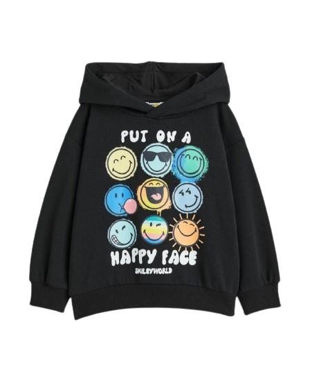 Happy Face Kapüşonlu Çocuk Sweatshirt