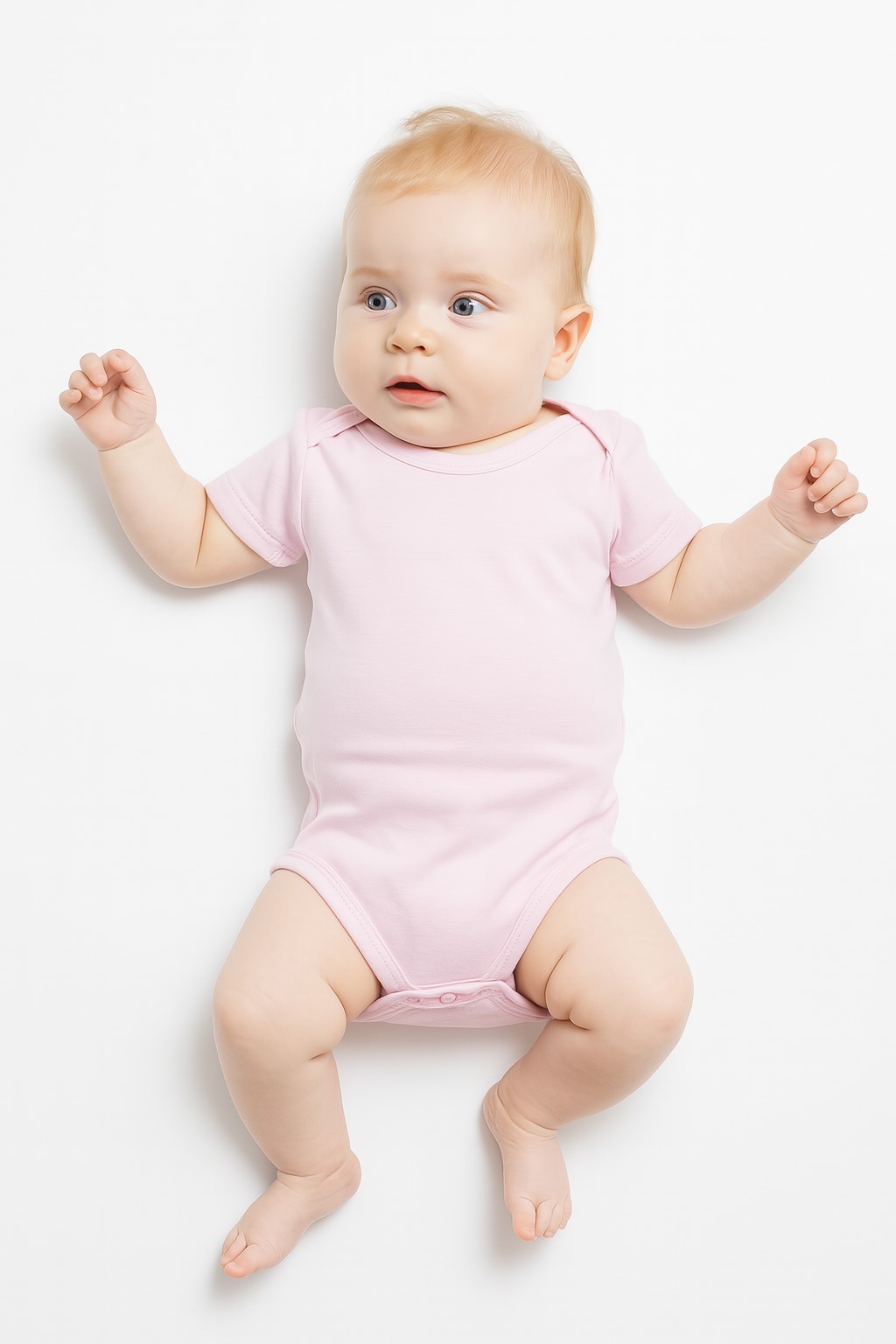 Yarım Kollu Kız Bebek Çıtçıtlı Body