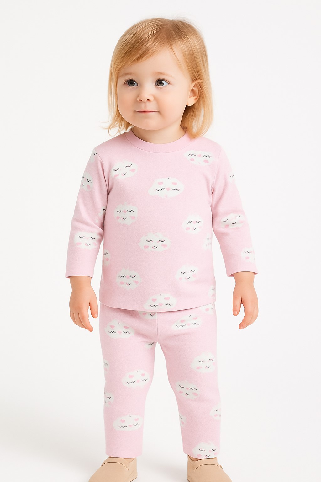Bulutlu Kız Bebek Pijama Takım
