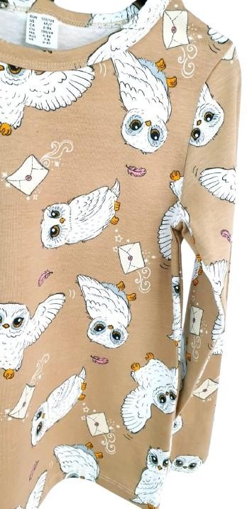 Baykuş Desenli Kız Çocuk Pijama Takım