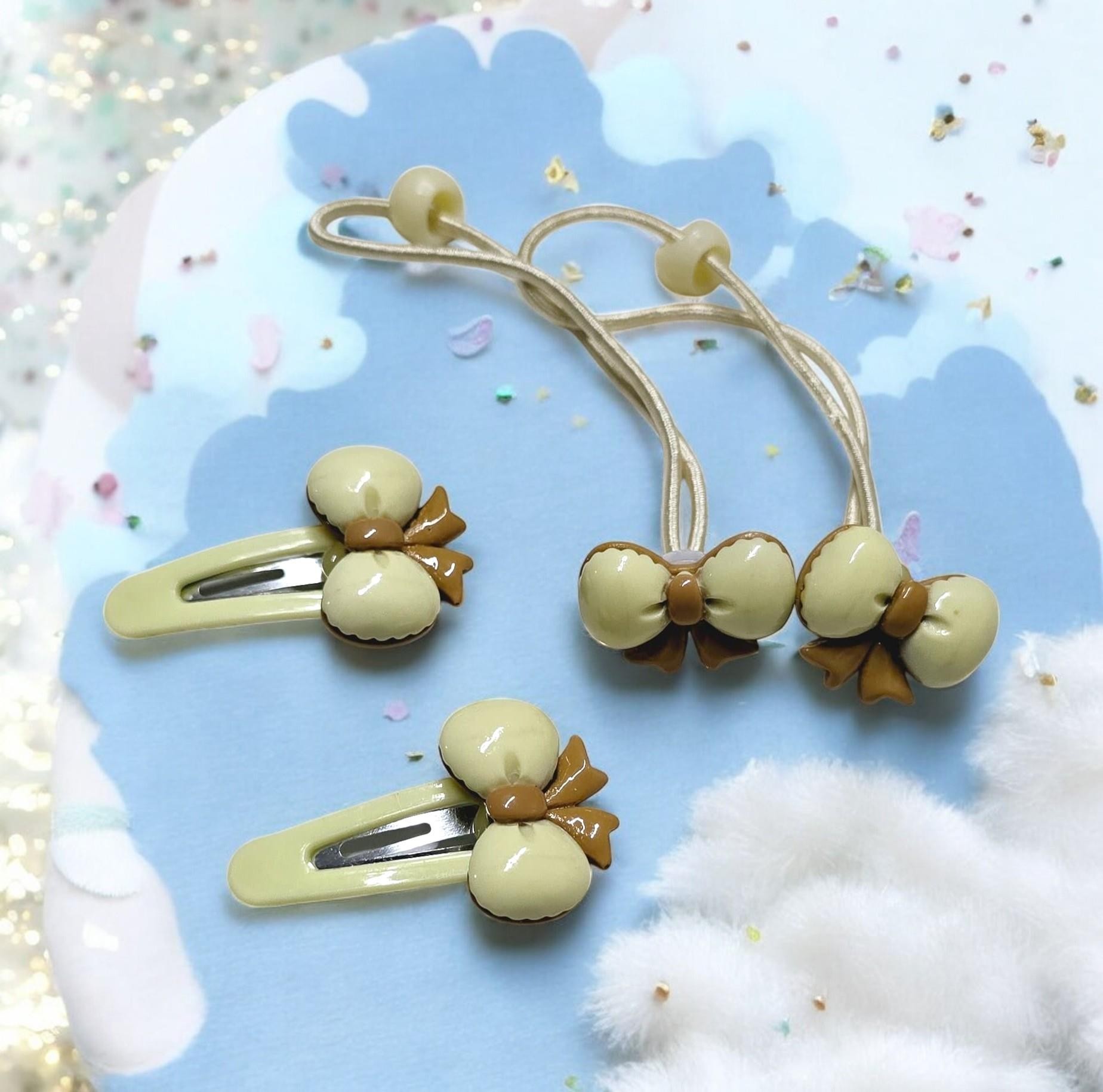 Kurdeleli Kız Bebek Toka Set 4lü