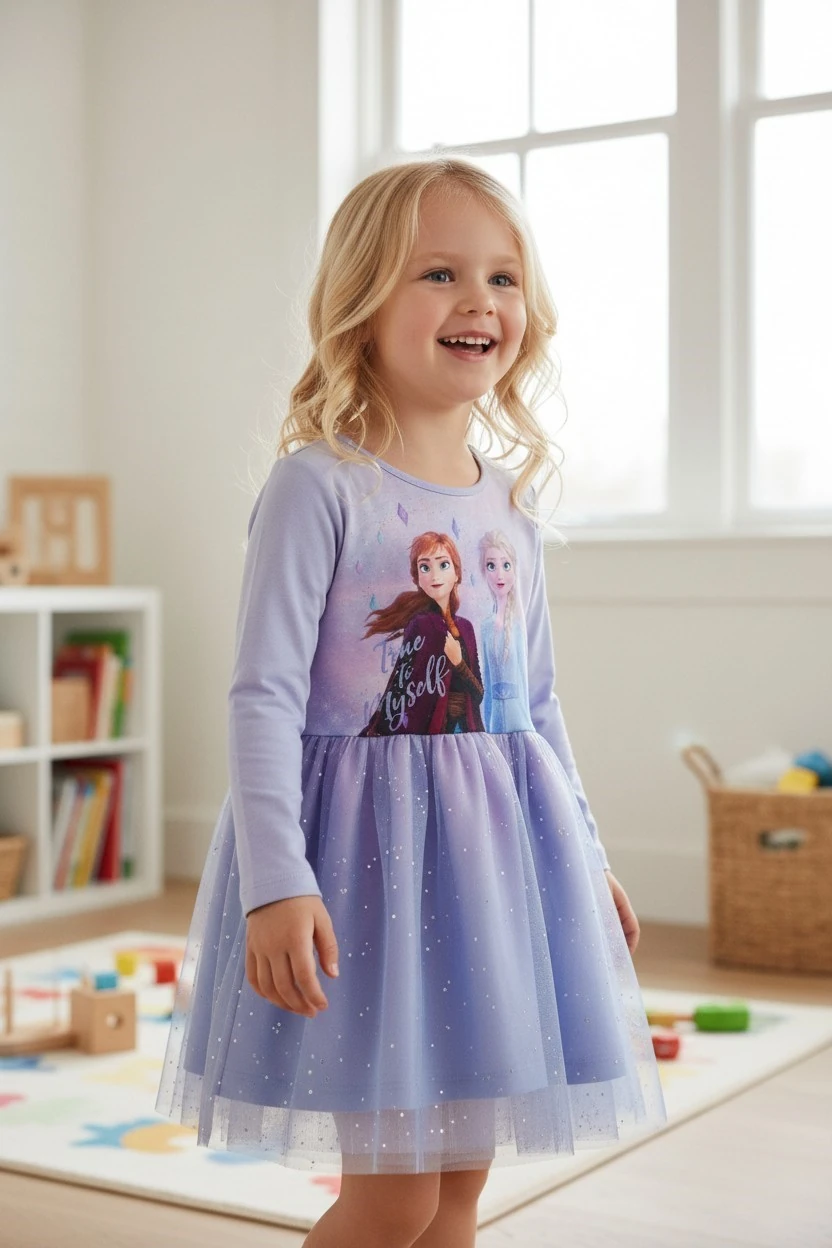 Elsa Kız Çocuk Elbise