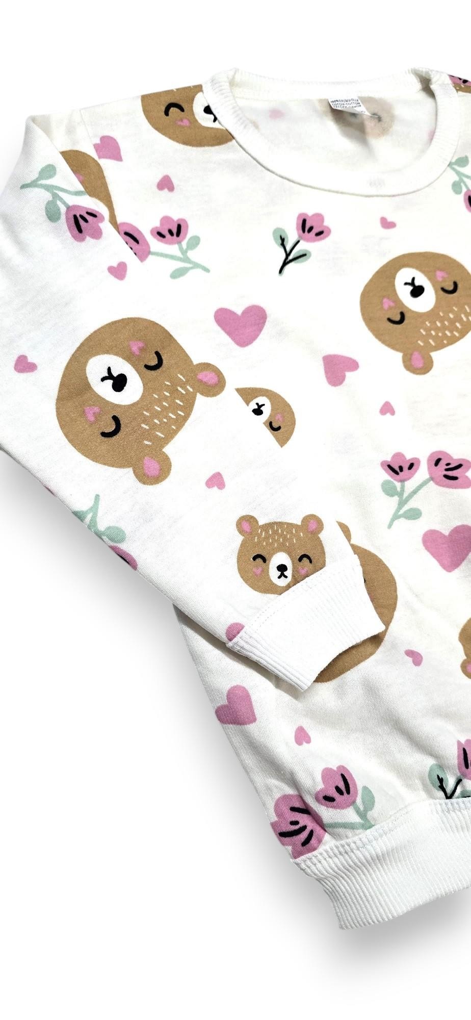 Ayıcıklı Kız Çocuk Pijama Takım