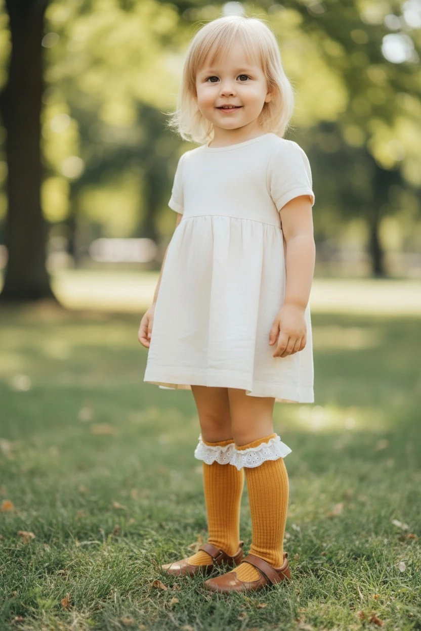 Dantelli Dizaltı Çocuk Çorap