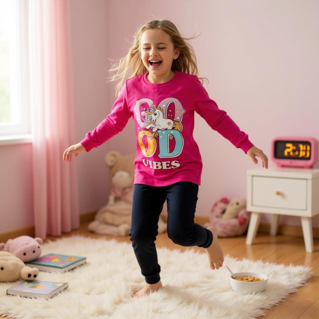 Unicorn Uzun Kollu Kız Çocuk Pijama Takım