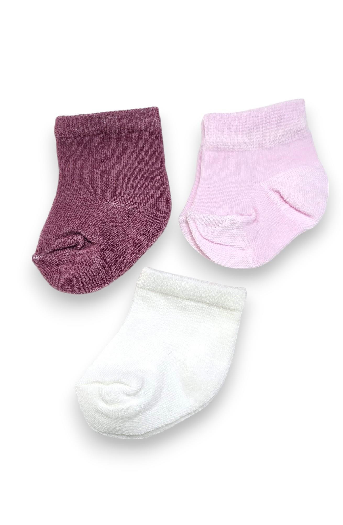 Kız Bebek Pamuklu Çorap Set 3 Çift